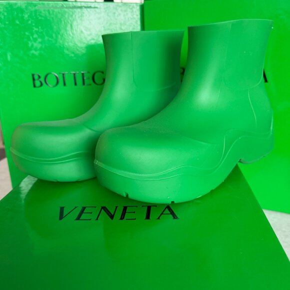 Bottega Veneta Green Rubber Puddle Ankle Boots 640043, sz 41, 45 - Picture 2 of 12